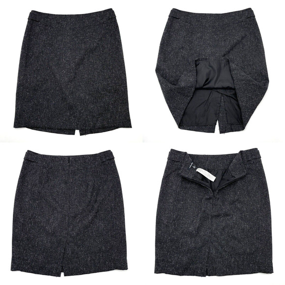 Rafaella Black Tweed-Style Polyester Straight Pencil Skirt Women's 4 30x20" - Picture 1 of 12